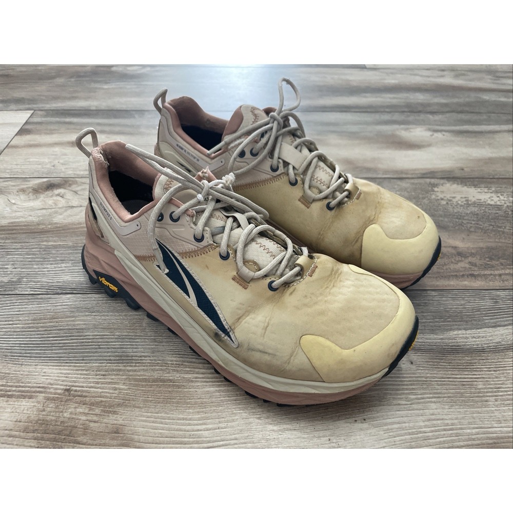 Altra Olympus 5 GoreTex Vibram Hiking Shoes Teal Cream Mens Size 11
